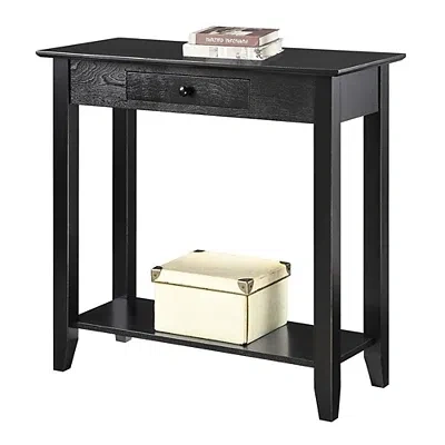 Kirkland's Slim Black Single Drawer Console Table In Black
