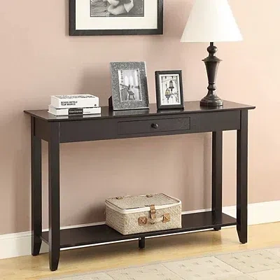 Kirkland's Long Black Single Drawer Console Table In Black