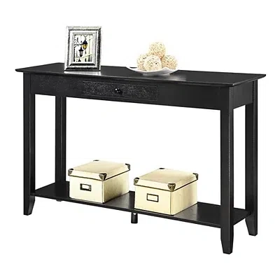 Kirkland's Long Black Single Drawer Console Table In Black
