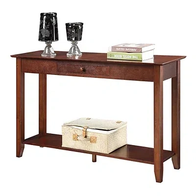 Kirkland's Long Brown Single Drawer Console Table In Brown
