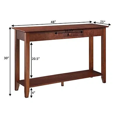 Kirkland's Long Brown Single Drawer Console Table In Brown