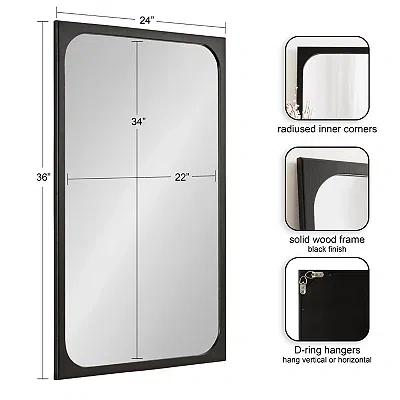 Kirkland's Rounded Rectangle Wall Mirror In Black