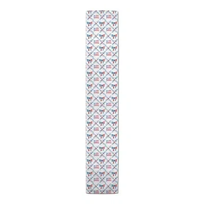 Kirkland's Flags And Bows 4th Of July Table Runner In White