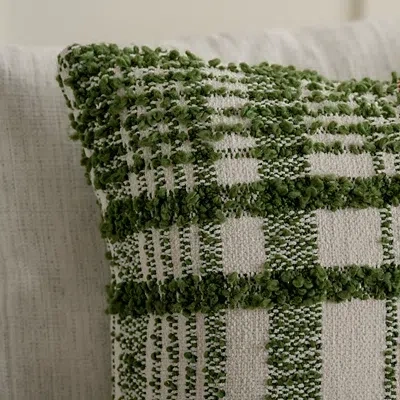 Kirkland's Oversized Green Plaid Pillow In Multi