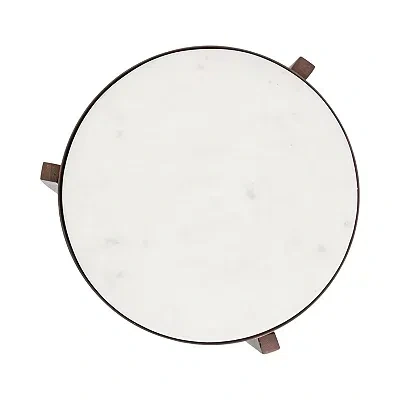 Kirkland's Angular Marble Accent Table In Gold