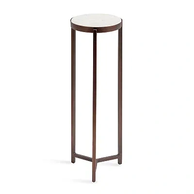 Kirkland's Angular Marble Accent Table In Gold
