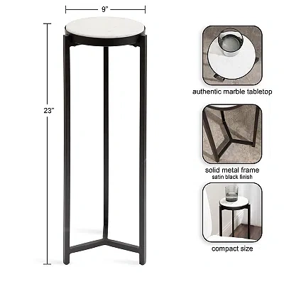 Kirkland's Angular Marble Accent Table In Black