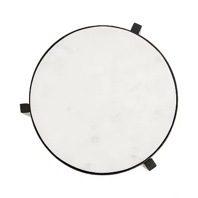 Kirkland's Angular Marble Accent Table In Black