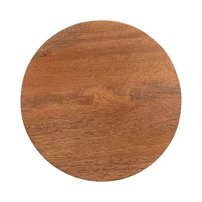 Kirkland's Walnut Round Wood Devon Accent Table In Brown