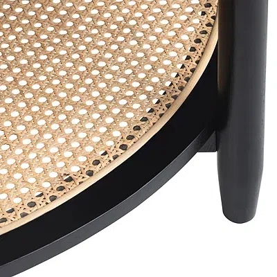 Kirkland's Wood And Rattan Boho Accent Table In Black