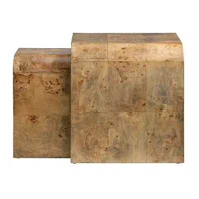 Kirkland's Mappa Burl Nesting Accent Tables In Brown