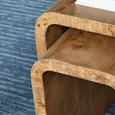 Kirkland's Mappa Burl Nesting Accent Tables In Brown