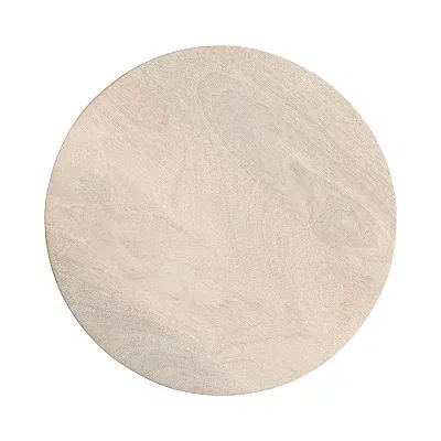 Kirkland's Round Whitewashed Wood Dani Accent Table In White