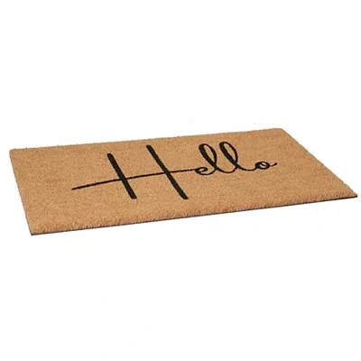 Kirkland's Simple Hello Script Doormat In Brown