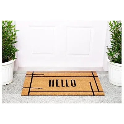 Kirkland's Hello Natural Linear Doormat In Multi