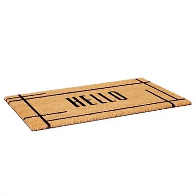 Kirkland's Hello Natural Linear Doormat In Multi