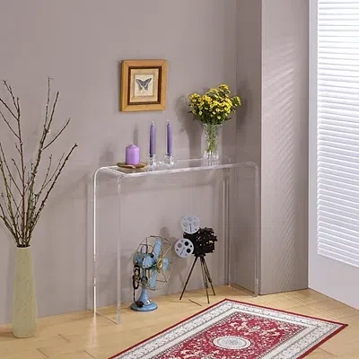 Kirkland's Acrylic Curved Edge Console Table In Transparent