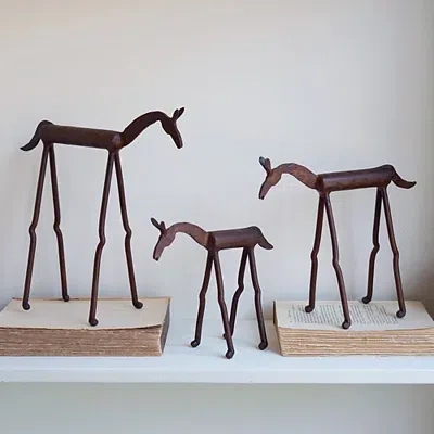 Kirkland's Forged Iron Horse Figurines In Brown