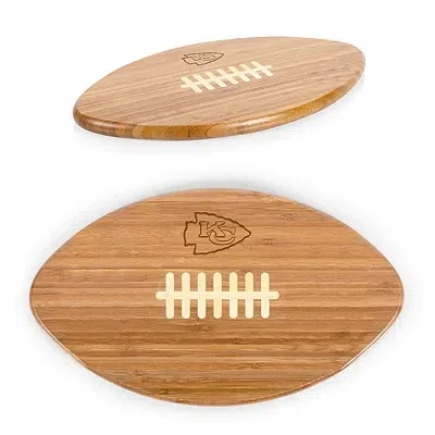 Kirkland's Kansas City Chiefs Bamboo Football Cutting Board In Brown