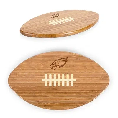 Kirkland's Philadelphia Eagles Bamboo Football Cutting Board In Brown