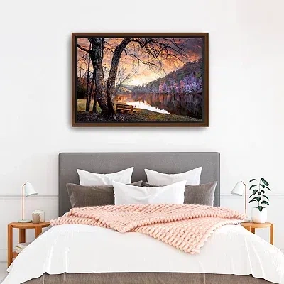 Kirkland's The Quiet Of Sunset Walnut Framed Canvas Art Print In Multi