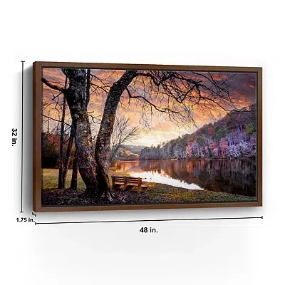 Kirkland's The Quiet Of Sunset Walnut Framed Canvas Art Print In Multi