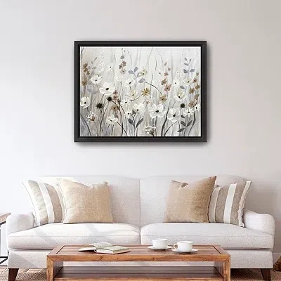 Kirkland's Misty Meadow Black Framed Canvas Art Print In Multi