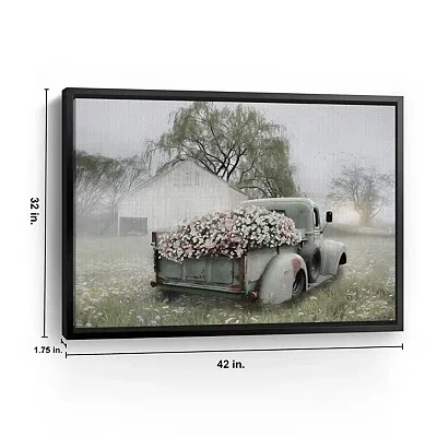 Kirkland's Flower Truck Framed Canvas Print In Multi