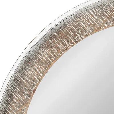 Kirkland's Rustic Wood Round Wall Mirror In White