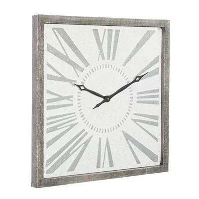 Kirkland's Square Galvanized Metal Wall Clock In Gray
