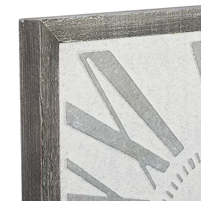 Kirkland's Square Galvanized Metal Wall Clock In Gray