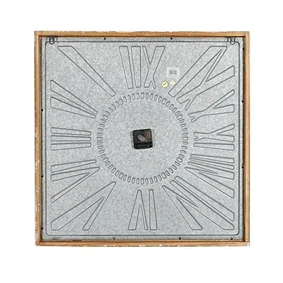 Kirkland's Square Galvanized Metal Wall Clock In Gray