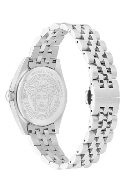 Versace V-code Bracelet Watch, 36mm In Metallic