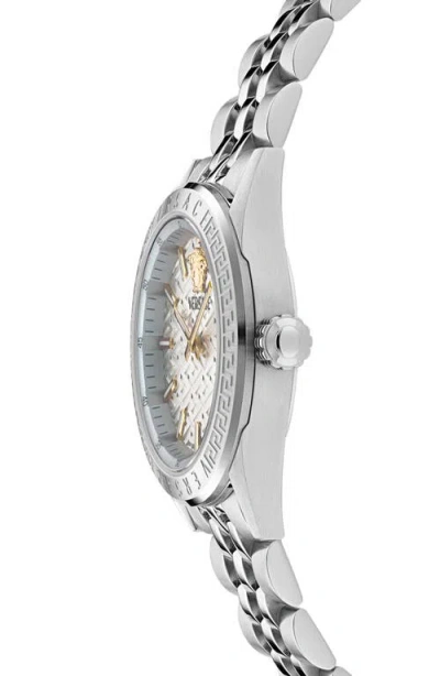 Versace V-code Bracelet Watch, 36mm In Metallic