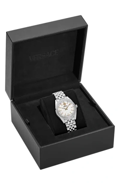 Versace V-code Bracelet Watch, 36mm In Metallic