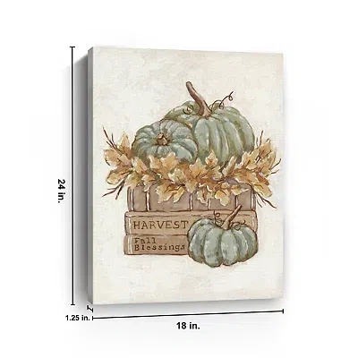 Kirkland's Pumpkin Book Stack Canvas Art Print In Multi