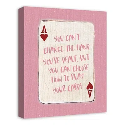 Kirkland's Playing Card Canvas Art Print In Pink