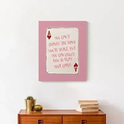 Kirkland's Playing Card Canvas Art Print In Pink