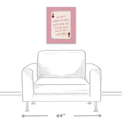 Kirkland's Playing Card Canvas Art Print In Pink