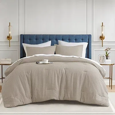 Kirkland's Neutral Waffle Weave Twin/twin Xl Comforter Set In Brown