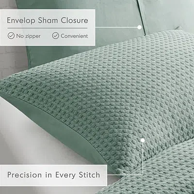 Kirkland's Waffle Weave Twin/twin Xl Comforter Set In Green