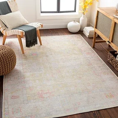 Kirkland's Faded Botanical Washable Area Rug In Multi