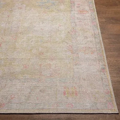 Kirkland's Faded Botanical Washable Area Rug In Multi