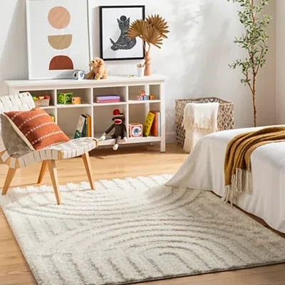 Kirkland's Modern Curve Area Rug In White