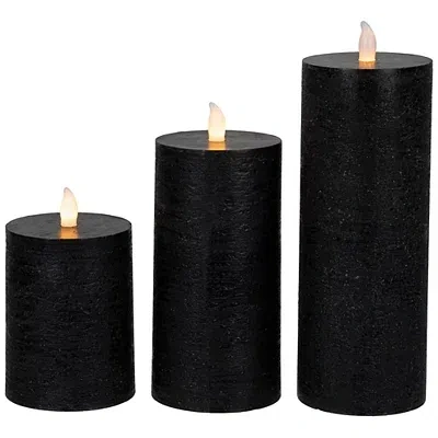 Kirkland's Led Flickering Pillar Candles In Black