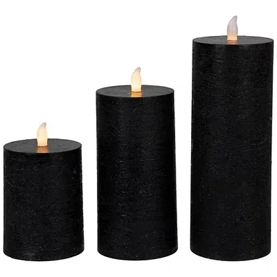 Kirkland's Led Flickering Pillar Candles In Black