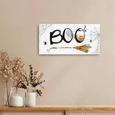 Kirkland's Boo Broomstick Canvas Art Print In Multi