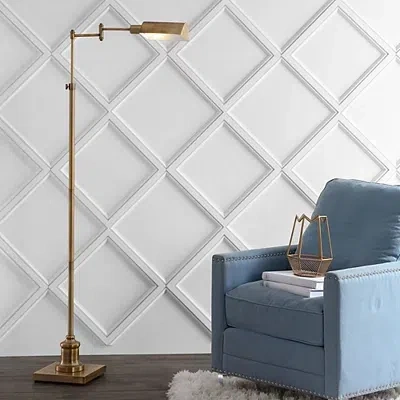Kirkland's Brass Adjustable Height Pharmacy Floor Lamp In Multi