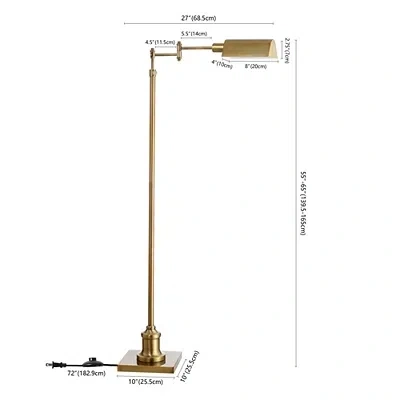 Kirkland's Brass Adjustable Height Pharmacy Floor Lamp In Multi