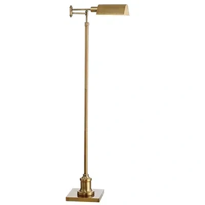 Kirkland's Brass Adjustable Height Pharmacy Floor Lamp In Multi